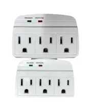 Litesun 3 Outlet Grounded Wall Adapter - Splitter Extends 1 Outlet to 3 - 2 Pak
