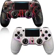 KDYGPDCT 2 Pack Wireless Controller for PS4 / Pro/Slim & PC，with 2 USB C Cable - Black & White