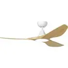 Surf 52" DC Ceiling Fan and LED Light in White and Oak by Eglo