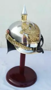 Steel & Brass Silver German FR Badge Pickelhaube Prussian Military Spike Helmet