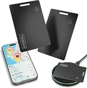 Midlocater Wallet Tracker Card, Rechargeable Ultra Thin Wallet Finder Luggage Tracker, Works with Apple Find My (iOS Only), Item Finder for Luggage Tags, Backpack, Passports, IP68 Waterproof, 2 Pack