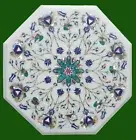 White Marble End Table Top , Gemstone Coffee Table Top , Sofa Side Table Top