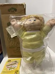 Vintage 1984 Cabbage Patch Kids Doll Blonde Blue Eyes Dimples