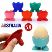 5pcs Silicone Egg Cup Holders Set Kitchen Boiled Egg Serving Cups Breakfast NEW