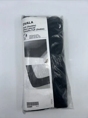 IKEA DVALA Fitted Sheet Black Full/Double Cotton 20118 152 Thread Count
