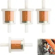 WUSJCOF Pack of 4 Universal Petrol Liquid Filter, Reusable Fuel Filter with High Density for Motorcycle, Lawn Mower, Scooter Moped (8 mm)