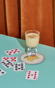 [Misette] Still Life Set-Of-Four Embroidered Linen Coasters