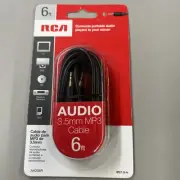 RCA 6FT 3.5mm Audio MP3 Cable AUX New In The Package
