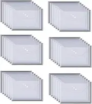 Snblzhef 50PCS Transparent Waterproof Envelope Folder with Buttons A4 Size Thickened Plastic Material for School Office
