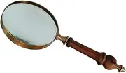 10X Handheld Magnifying Glass Antique Wooden Handle Magnifier Glass for Reading Book, Inspection, Coins, Rock, Hobby, Toy, Map, Crossword Puzzle by Deconoor, Brown