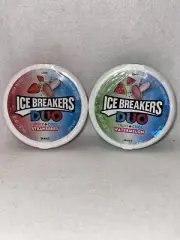 Ice Breakers Duo Fruit + Cool 1 Strawberry And 1 Watermelon Sugar Free Mints