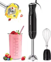 Immersion Blender Handheld, 12-Speed and Turbo Hand Blender Electric with Sharp