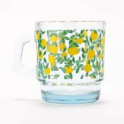 Fire-King Stacking Mug [Bontan Ame Pattern] Sapphire Blue Milk Glass Japan "NEW"
