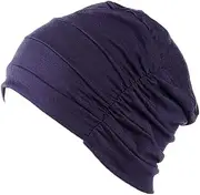 [Xiang Ru] Women Chemo Bandana Cap - Wrinkle Modal - Hijab Beanie Turban Muslim Headwear Hair Loss Sleep