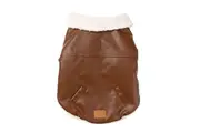 Ava Brown Size 1 26 to 29cm Long Dog Jacket Coat by Fuzzyard