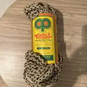 NEW Vintage 1970s Easy Fluff Macrame Cord Herculon Flat Braid Beige Brown 50 Yar