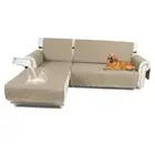 Sectional Sofa Covers 100% Waterproof L Shape Sofa Cover Reversible Large Khaki