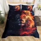 Duvet Cover Set Twin Size,African Wild Animal Jungle Wildlife Bedding Set,Girls