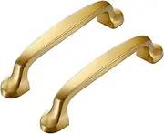 Gold Cabinet Handles Drawer Handles Solid Brass Cupboard Handles 96mm-128mm with Screws Furniture Handles for Drawers Kitchen Cabinet Handles Vintage for Cupboard Wardrobe Doors Bedroom (96mm/3.8in) ( 96mm/3.8in)