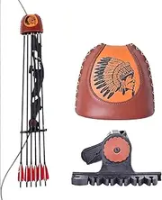 [SPG] Adjustable Archery Arrow Quiver - Leather Quiver Arrow Holder with Quick Shoot System Longbow Recurve Bow Quiver 4/6 Arrows Hanged Arrow Case for Hunting Shooting Practice
