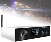 HI-FI Stereo Karaoke Amplifier,Audio Bluetooth 5.0 Amplifier,50W X 2 Power Stereo Amplifier with LCD Display, Volume Control Knobs, Remote Control, for Home Theater Speakers