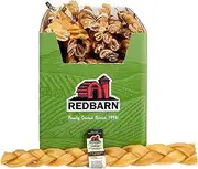 Redbarn Pet Products Recbarn Natural 12" Beef Collagen Braids - Case of 20 Sticks - Long Lasting Low-Odor Alternative to Rawhide & Bully Sticks -Single Ingredient Chew for Medium Large Dogs