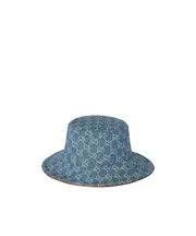 GG denim bucket hat with Horsebit S,L light blue