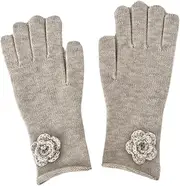 [JINZIJINYU] Knitted Touch Screen Gloves Flower Wool Gloves Driving and Cycling Split Finger Cycling Gloves