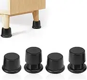 Omabeta 4PCS Furniture Risers with 100kg Load Capacity, 40-60mm Height Adjustable Bed Risers, Non Slip Furniture Pads,Heavy Duty Lift for Sofa Couch Table Chair Desk Leg,Black