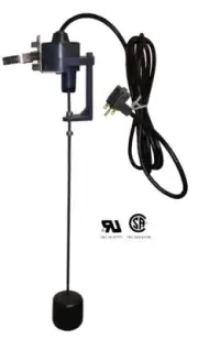 Vertical Float Switch - 10 Foot - 1" to 15" Pumping Range - N.O. - 240 VAC Plug