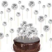 Stir Disco Cake Sign Prom Decorations Mini Cakes Mirror Ball 4R6T C5U4