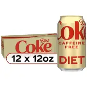 Diet Coca Cola Caffeine Free Soda Soft Drink 12 Pack Coke 12oz Cans Pack of 12