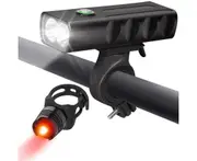 Bike Light, Bicycle Light Set USB Rechargeable Headlight, Tail Lights IPX5 Waterproof for Kids Men Women Road