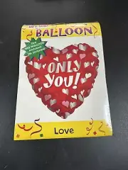 I Love You 18" Heart Shape Foil Balloon Love Celebration NOS (Design 5)