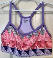 Gymgo by Gymboree Youth Girls Size 10 12 Purple Pink Dance Cheer Sports Bra NWT