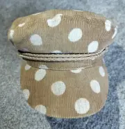 Brixton Women's M (7 1/4, 58cm) Ashland Cap Hat Lion Polka Dot Vega Brown Beige