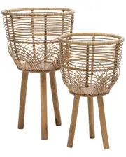 Sagebrook Home Wicker Planter Set