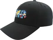 [Concept One] Sonic The Hedgehog Baseball Cap, Tails and Knuckles Adult Cotton Snapback Hat with Curved Brim, Black, One Size, Black, One Size