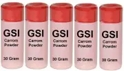 5 Bottles x (30g EACH) Premium Carrom Board Powder GSI - Indian Smoothens Carom