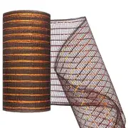 Deco Mesh 5.9 Inch x 30 Feet Decor Mesh Ribbon with Metallic Foil Deco Mesh W...