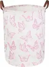 CLOCOR Pink Laundry Basket,Waterproof Nursery Hamper for Baby Girl ,Collapsib