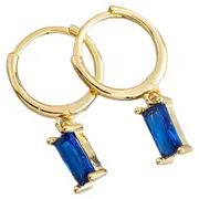 ANYCO Earrings Gold Plated Blue Geometric Square 6 Colors Hanging Stud For Women Girl Teen Chic Fashion Stylish Accessories Jewelry Gifts