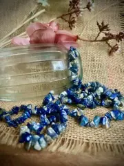 CRYSTAL CHIP BRACELETS - Genuine Crystals - Lapis Luzuli