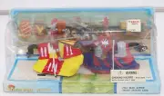 Vintage Silver Rider Knight Playset, Pull Back Action, 14 Pieces