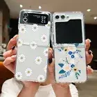 For Samsung Galaxy Z Flip6 Flip5 Flip4 Flip3 Metal Hardware Clear TPU Case Cover
