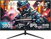 Z-Edge 25 Inch (24.5'') Gaming Monitor 300Hz (DP1.4×2), IPS Panel, 1ms MPRT Full HD, Ultra-Thin Bezel, 240Hz (HDMI2.0×2), FreeSync, HDR10, Adjustable Tilt Stand, VESA 75x75mm (DP Cable Included)