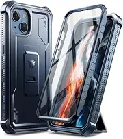 [Dexnor] for Apple iPhone 13/14 Case, [Built in Screen Protector and Kickstand] Heavy Duty Military Grade Protection Shockproof Protective Cover for Apple iPhone 13/14 - Navy Blue