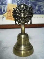 Vintage Solid Brass Hand Bell – School Bell, Service Call Bell Ottoman Figure