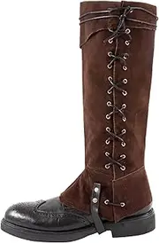 Men's Medieval Boot Covers,Faux Leather Renaissance Pirate Costume Boots Cover,Halloween Costume Boots Cover for Men,Steampunk Boots Covers Knight Boot Covers Armor Leg Gaiters Cosplay Accessary