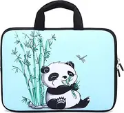 14 15 15.4 15.6 inch Laptop Handle Bag Computer Protect Case Pouch Holder Notebook Sleeve Neoprene Cover Soft Carrying Travel Case for Dell Lenovo Toshiba HP Chromebook ASUS Acer (Panda & Bamboo)